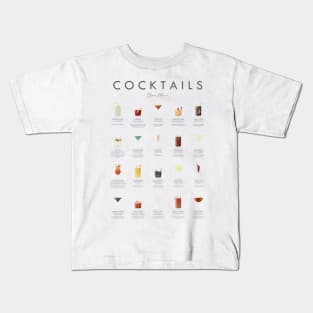 Cocktails Bar Menu Kids T-Shirt